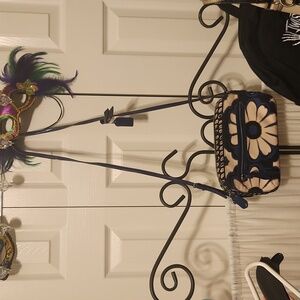 Vintage Coach Poppy Blue flower crossbody bag